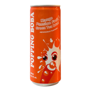 POPPING BOBA DRINK - MANGO PASSION FRUIT GREEN TEA 240ML*24 CANS/CTN