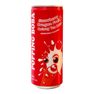 POPPING BOBA DRINK - STRAWBERRY DRAGON FRUIT OOLONG TEA 240ML*24 CANS/CTN