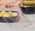 [300 ct] 24-48 oz Square Disposable Salad Bowl Lids | PET | Clear