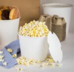 [180 sets] 85 oz Paper Food Buckets with Lids | 189 mm