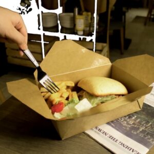 [200 ct] Paper Take-Out Boxes | #3 | 76 oz | Kraft