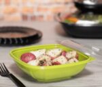 [300 ct] 32 oz Square Disposable Salad Bowl | PET | Green