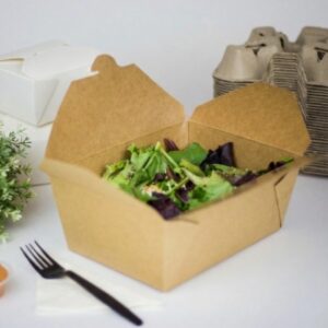 [160 ct] Paper Take-Out Boxes | #4 | 110 oz | Kraft