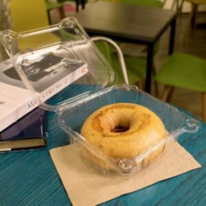 [500 ct] 6''x 6'' Hinged Food Containers | PET | Clear