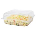 [200 ct] 9'' x 9'' Hinged Food Containers | PET | Clear