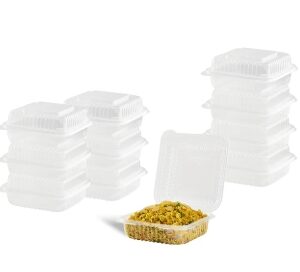 [250 ct] 7''x 7'' Hinged Food Containers | PP | Clear