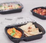 [300 ct] 36 oz Microwaveable Take-Out Box | 2-Compartment | PP | Black