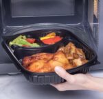 [300 ct] 36 oz Microwaveable Take-Out Box | 3-Compartment | PP | Black