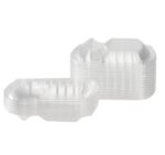 [300 ct] OPS Lid for 36 oz Microwaveable Take-Out Box | 3-Compartment | Clear