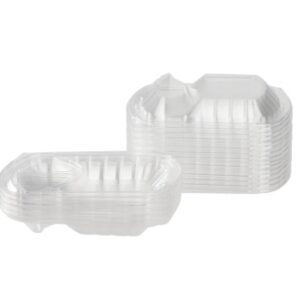 [300 ct] OPS Lid for 36 oz Microwaveable Take-Out Box | 3-Compartment | Clear