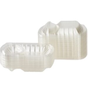 [300 ct] OPS Lid for 36 oz Microwaveable Take-Out Box | 2-Compartment | Clear