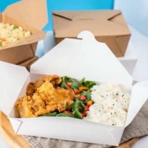 [200 ct] Paper Take-Out Boxes | #2 | 54 oz | White