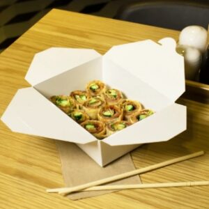 [300 ct] Paper Take-Out Boxes | #8 | 48 oz | White