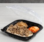 [150 ct] 9" x 9" 3-Comparment Premium PP Hinged Container