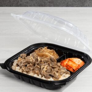 [150 ct] 9" x 9" 3-Comparment Premium PP Hinged Container