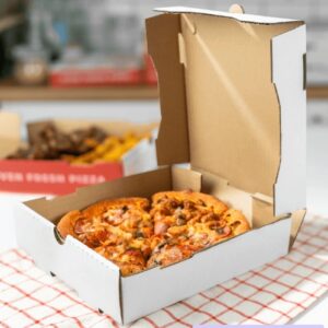 [50 ct] Corrugated Pizza Box, 8''x8''x2'', White