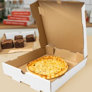[50 ct] Corrugated Pizza Box, 10''x10''x2'', White