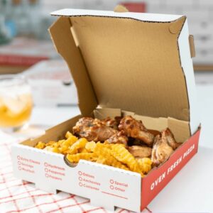 [50 ct] Corrugated Pizza Box, 8''x8''x2'', Generic Print