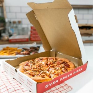 [50 ct] Corrugated Pizza Box, 14''x14''x2'', Generic Print