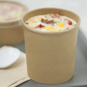 [500 ct] 16 oz Gourmet Paper Food Container | Kraft | 96 mm