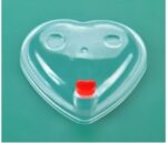 22oz PP Clear Heart Shape Lid w/Stopper (90mm 1000pc)