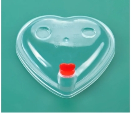 22oz PP Clear Heart Shape Lid w/Stopper (90mm 1000pc)