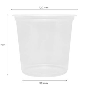 25oz PP Plastic Flat Rim Extra Wide Cold Cups (120mm 500pc)