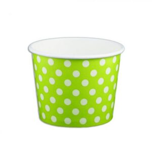 12 oz Polka Dot Lime Green Cold/Hot Paper Food Container - 1 case (1000 piece)