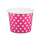 12 oz Polka Dot Pink Cold/Hot Paper Food Container - 1 case (1000 piece)