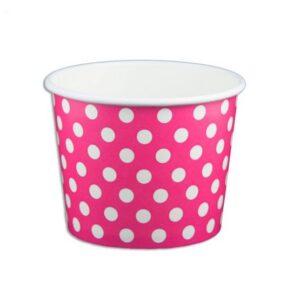 12 oz Polka Dot Pink Cold/Hot Paper Food Container - 1 case (1000 piece)