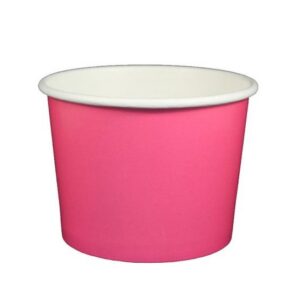 16 oz Solid Pink Cold/Hot Paper Food Container - 1000/Case