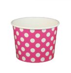 16 oz Polka Dot Pink Cold/Hot Paper Food Container - 1000/Case