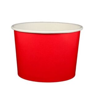 16 oz Solid Red Cold/Hot Paper Food Container - 1000/Case