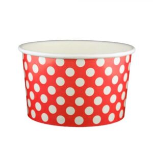20 oz Polka Dot Red Cold/Hot Paper Food Container - 600/Case